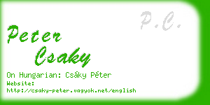 peter csaky business card